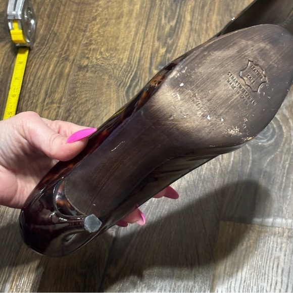 Stuart Weitzman tortoise shell patten leather heels size 9.5 - Picture 7 of 10